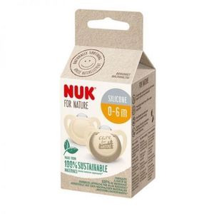Suzeta Nuk for Nature Silicon M1, 0-6 luni, Set 2 Bucati, Crem imagine
