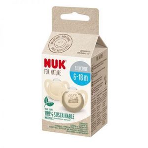 Suzeta Nuk for Nature Silicon M2, 6-18 luni, Set 2 Bucati, Crem imagine