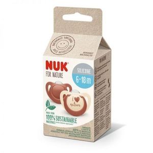 Suzeta Nuk for Nature Silicon M2, 6-18 luni, Set 2 Bucati, Rosu imagine