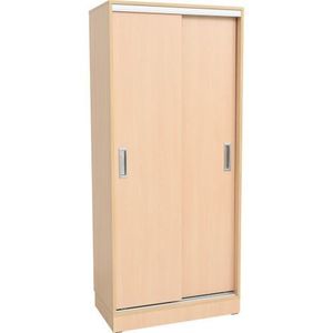 Dulap depozitare materiale educationale Grande, latime 100 cm, usi culisante, artar, gradinita si scoala imagine