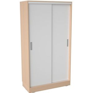 Dulap depozitare materiale educationale Grande low, latime 100 cm, usi culisante, artar, gradinita si scoala imagine