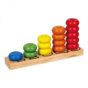 Inele de stivuit din lemn Numere, Viga Toys imagine