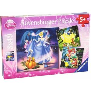 Puzzle alba ca zapada cenusareasa si ariel 3x49 piese imagine