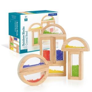 Rainbow Blocks cu margele colorate, Guidecraft imagine