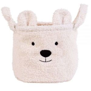 Cos depozitare Childhome 25x20x20 cm, Teddy Alb imagine