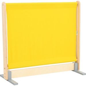 Panou separator, lemn si textil, galben- mustar, cresa si gradinita imagine