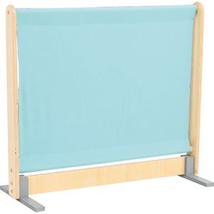 Panou separator, lemn si textil, turcoaz inchis-turcoaz deschis, cresa si gradinita imagine
