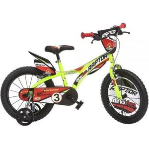 Bicicleta copii 4-6 ani, 16 inch, Raptor Galben, Dino Bikes DB61603RPYE imagine