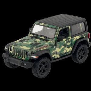 Masinuta die-cast Jeep Wrangler 2018, scara 1: 34, cu functie pull-back, 12.5 cm lungime, cu capota, verde imagine