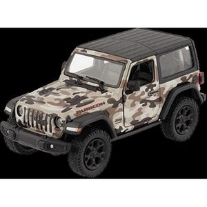 Masinuta die-cast Jeep Wrangler 2018, scara 1: 34, cu functie pull-back, 12.5 cm lungime, cu capota, bej imagine