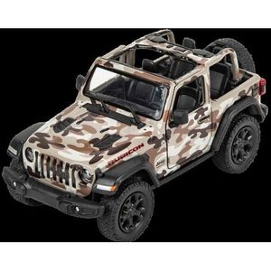 Masinuta die-cast Jeep Wrangler 2018, scara 1: 34, cu functie pull-back, 12.5 cm lungime, fara capota, bej imagine
