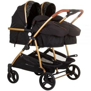 Carucior gemeni Chipolino Duo Smart 2 in 1 obsidian leaves imagine