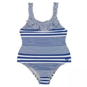Costum de baie intreg (3752) cu dungi, Albastru Alb, 2 ani, 92 cm imagine