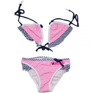 Costum de baie 2 piese Roz Alb Bleumarin (3751), 9 ani, 134 cm imagine