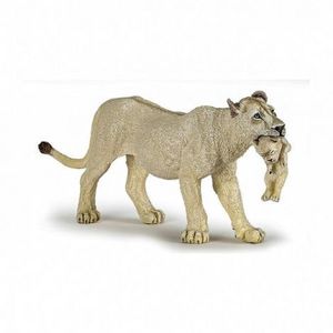 Papo Figurina Leoaica Alba Cu Pui imagine