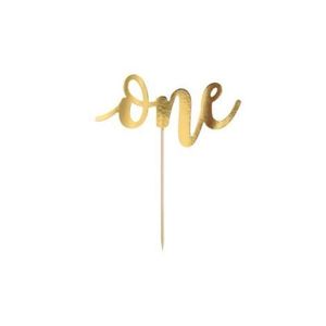 Decoratiune tort one aurie 19 cm imagine