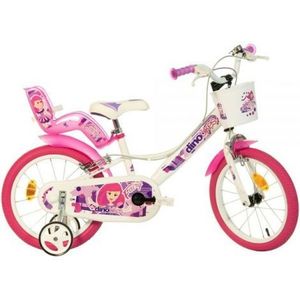 Bicicleta copii 4-6 ani, 16 inch, Fairy Alb Si Roz, Dino Bikes DB164RSN05FY imagine