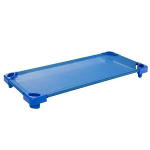 Pat stivuibil pentru gradinite, afterschool sau cresa, albastru, 132x58.4 cm, Premium imagine