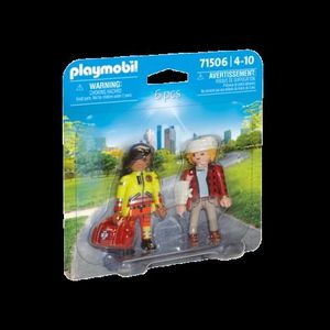 Playmobil-SET 2 FIGURINE PARAMEDIC CU PACIENT imagine