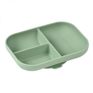 Farfurie compartimentata din silicon cu ventuza Beaba Sage Green imagine