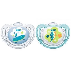 Nuk Suzeta Freestyle Silicon M1 Albastru 0-6 luni 2 Bucati Set imagine