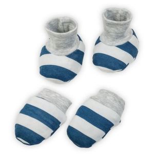 Set botosei + manusi 100% bumbac Nicol Alex (190083) Gri Albastru imagine