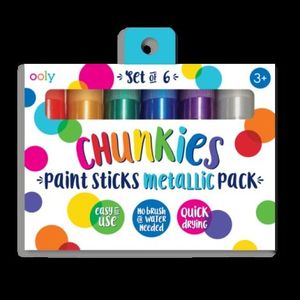 Creioane tempera solida Chunkies culori metalice, 6 bucati imagine