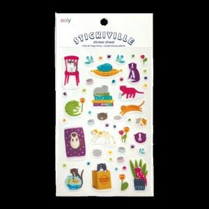 Abtibilduri vinil transparent Stickiville Quirky Cats imagine