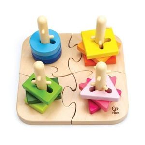 Jucarie din lemn - Puzzle creativ cu forme imagine