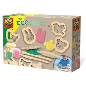 Set creativ - Plastilina eco cu unelte de lemn imagine
