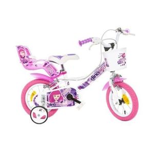 Bicicleta copii 3-5 ani, 12 inch, Fairy Alb, Dino Bikes DB124RSN05FY imagine