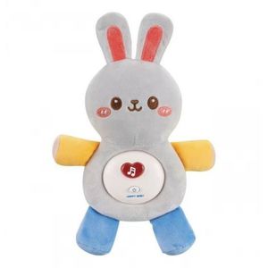 Jucarie de plus iepuras pentru bebelusi Chipolino cu lumini si melodii grey imagine