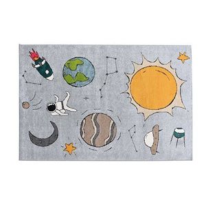 Covor dreptunghiular gri cu design Cosmos, 2.4 x 3.3 m, gradinita, scoala imagine