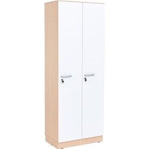 Dulap cancelarie Grande, inalt, 2 persoane, adancime 39, 8 cm, culoare artar, usi albe imagine