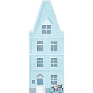 Decor perete 62 x 112 cm, casuta bleu, ideal crese, sali de asteptare, cabinete pediatrie, gradinite imagine