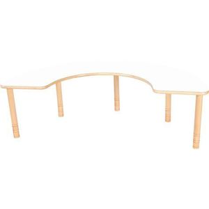 Masa forma potcoava, hranit simultan bebelusi cresa sau pentru activitati de grup, blat HPL, 179.5x90 cm, reglabila 0-3, 40-58 c imagine