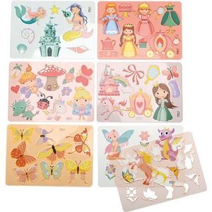 Set de 6 sabloane personaje din basme, 27 x 19 cm, ideal gradinite si scoli imagine