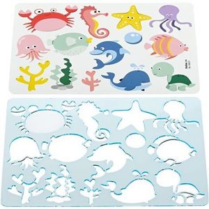 Set de 6 sabloane cu animale, 27 x 19 cm, ideal gradinite si scoli imagine