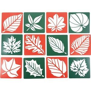 Set de 12 sabloane Frunze, 20 x 20 cm, ideal gradinite si scoli imagine