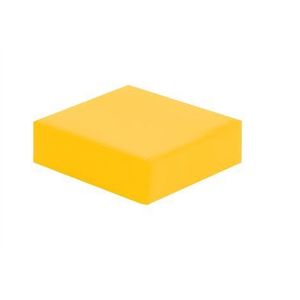 Perna-puf patrata din spuma, cu husa PVC, 30x30x10 cm, galben, certificat Oeko-Tex imagine