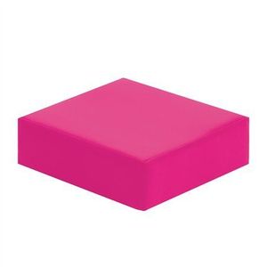 Perna-puf patrata din spuma, cu husa PVC, 30x30x10 cm, roz, certificat Oeko-Tex imagine
