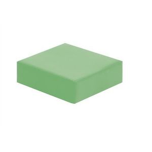 Perna-puf patrata din spuma, cu husa PVC, 30x30x10 cm, verde, certificat Oeko-Tex imagine