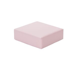 Perna-puf patrata din spuma, cu husa PVC, 30x30x10 cm, roz deschis, certificat Oeko-Tex imagine