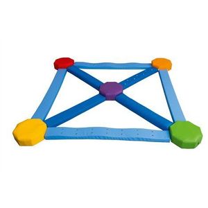 Traseu senzorial cu barne si platforme octogonale, 223x223x10 cm, certificat Oeko-Tex, gradinita imagine