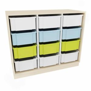 Set mobilier Quadro 152, cu 12 containere culisante, artar, gradinita si scoala imagine