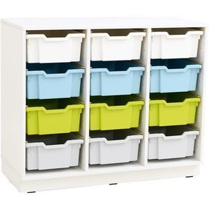 Set mobilier Quadro 152, cu 12 containere culisante, alb, gradinita si scoala imagine