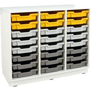 Set mobilier Quadro 158, cu 20 containere mici culisante, alb, gradinita si scoala imagine