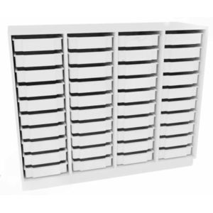 Set mobilier Quadro 159, cu 40 containere mici culisante, alb, gradinita si scoala imagine
