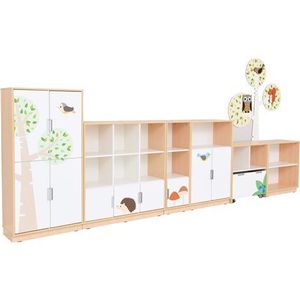 Set mobilier tematic pentru gradinita Padurea, usi cu deschidere la 90 grade, inchidere silentioasa imagine