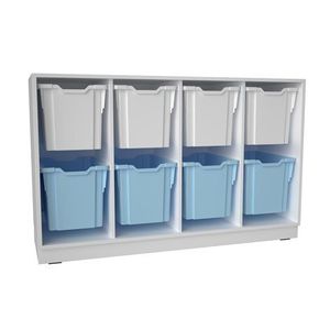 Set mobilier Quadro 193, cu 8 containere culisante, alb, gradinita si scoala imagine